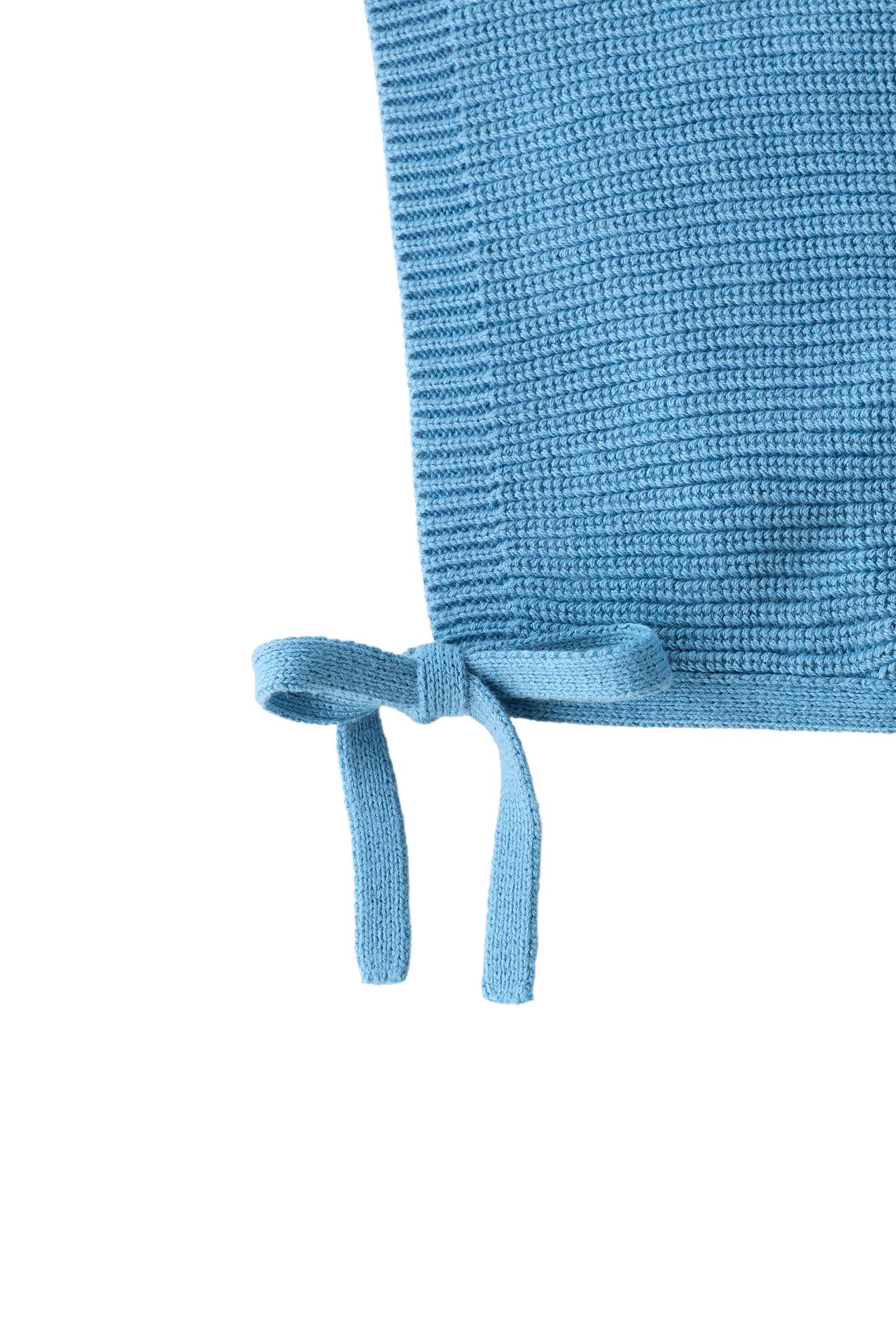 KNIT BONNET — Mid-blue