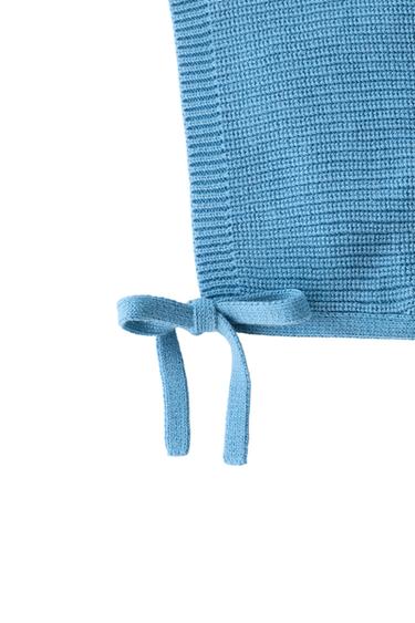 KNIT BONNET — Mid-blue 2