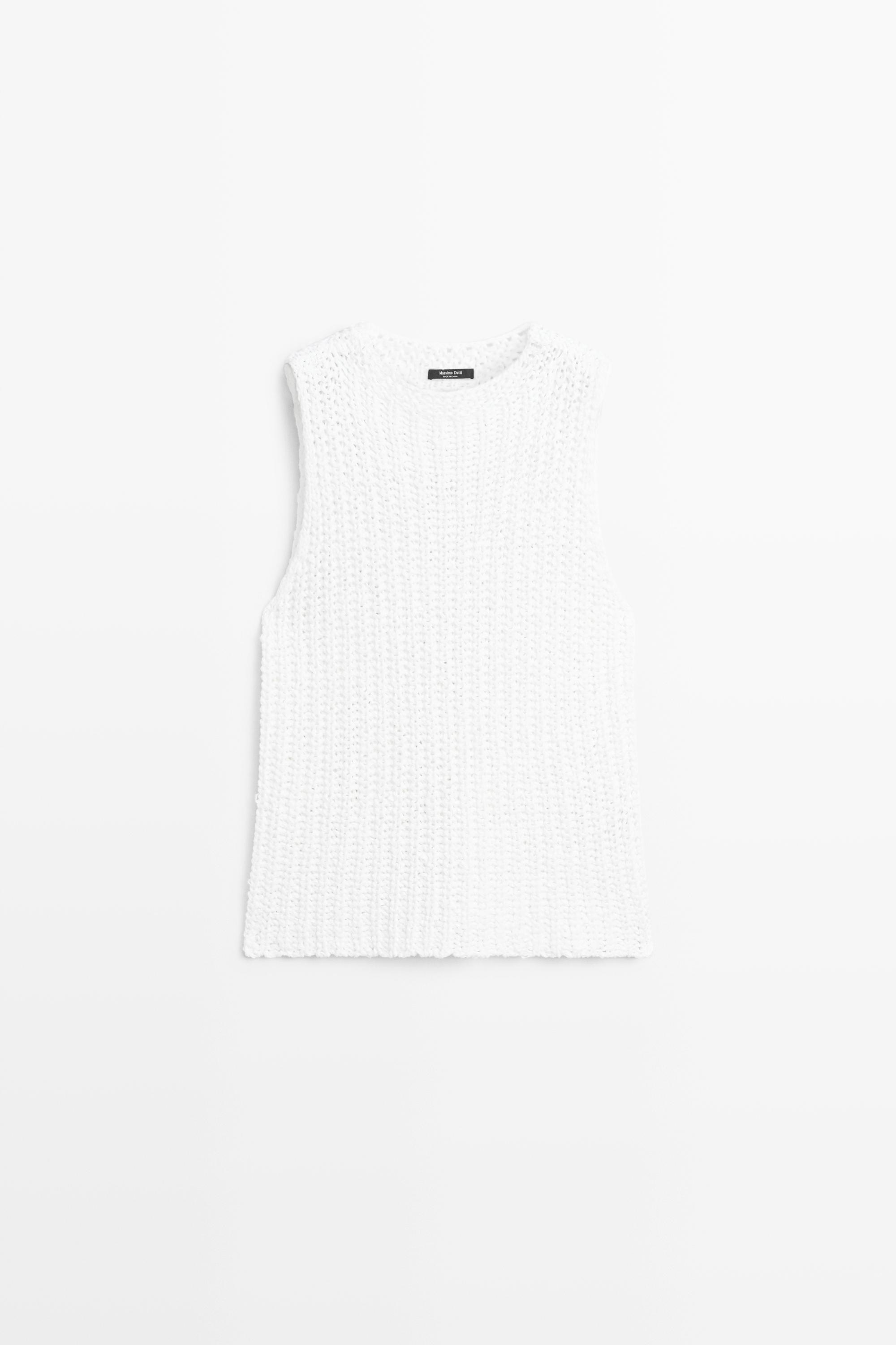 Textured cotton knit top