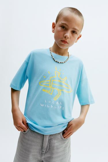 PRINTED T-SHIRT - Bluish by Zara