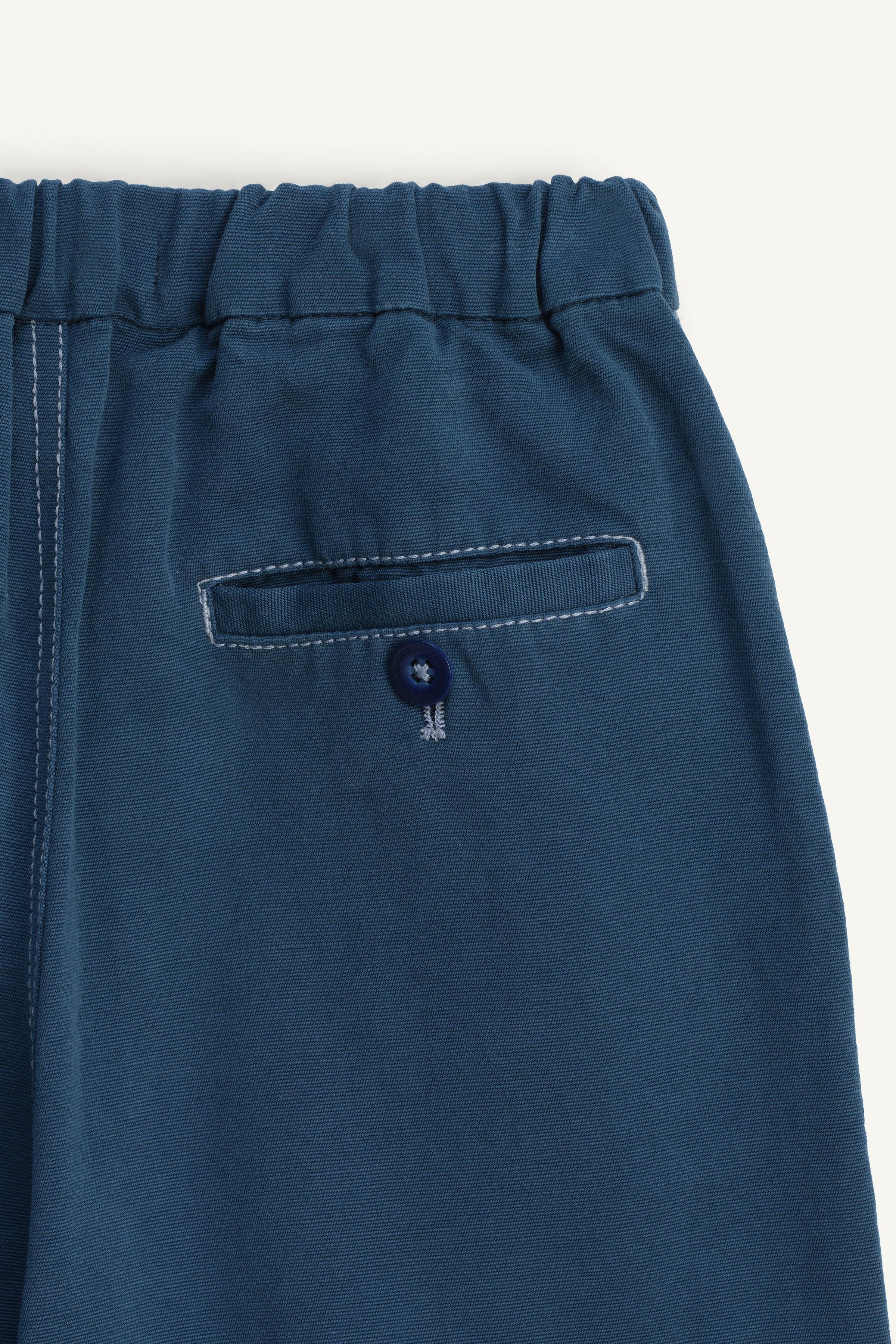 LIMITED EDITION TOPSTITCHED NAVY PANTS - Mid-blue | ZARA