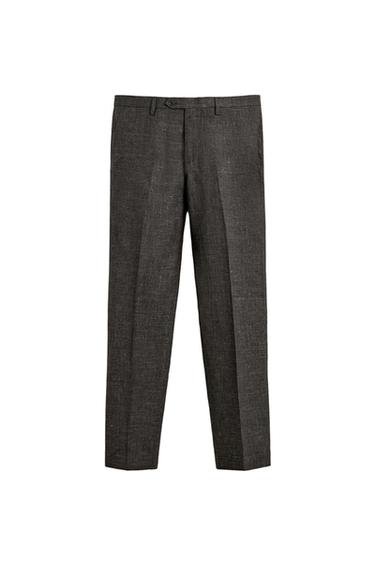 PANTALON REGULAR FIT DE COSTUME STRUCTURÉ - Marron foncé de Zara