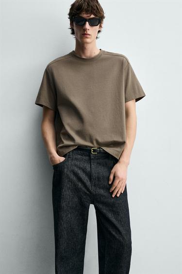 RELAXED FIT SEAM T-SHIRT - Mid-mink by Zara - Image 4