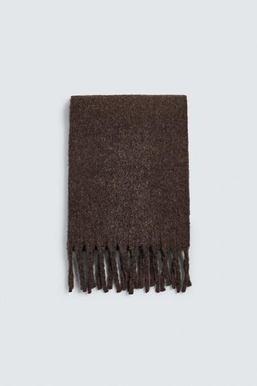 BUFANDA TEXTURA CEPILLADA FLECOS - Marrón de Zara