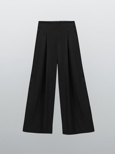 Zara Satin wide-leg trousers - STUDIO - Black