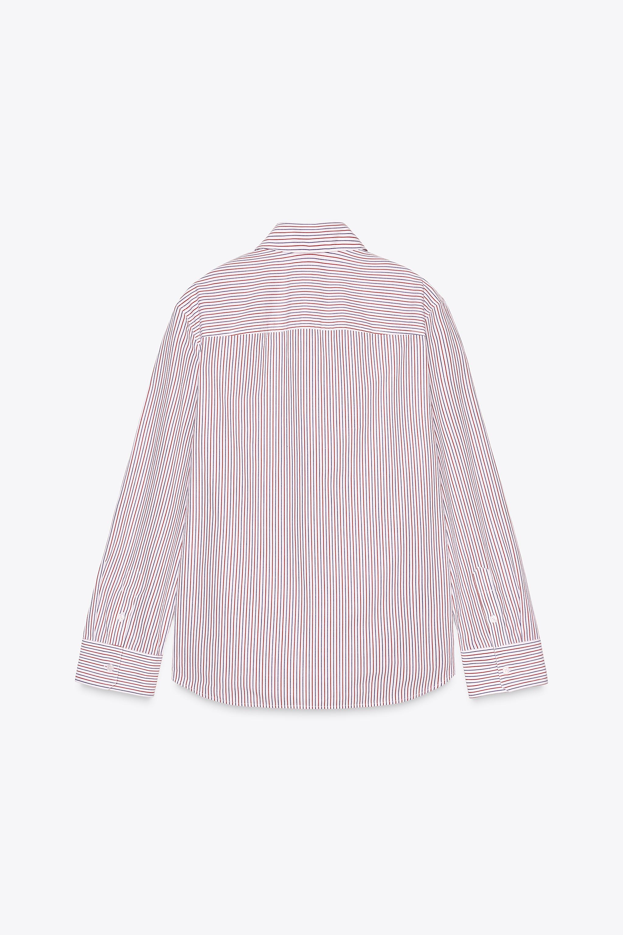 CHEMISE EN POPELINE À RAYURES COLLECTION ZW
