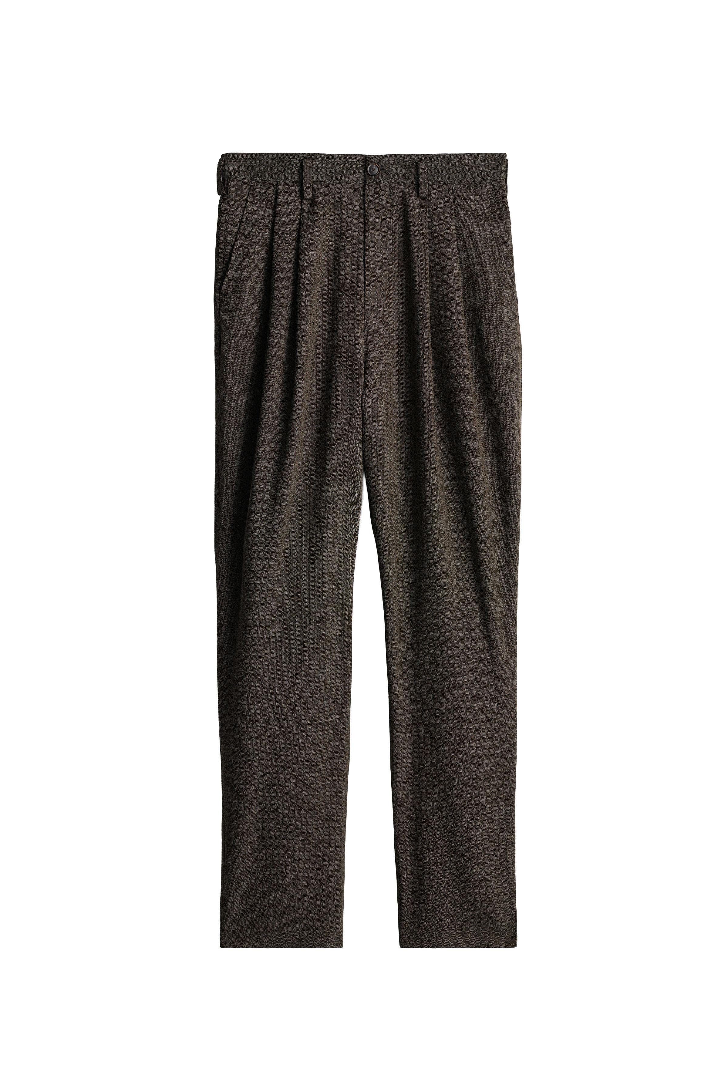 GEOMETRIC JACQUARD PLEATED PANTS