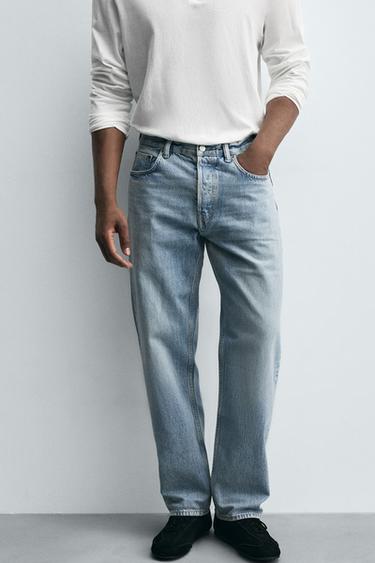 STRAIGHT FIT JEANS - Mid-blue by Zara