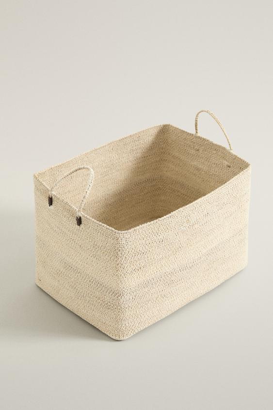 PANIER RECTANGULAIRE EN ALGUES - Blanc de Zara - Image 1