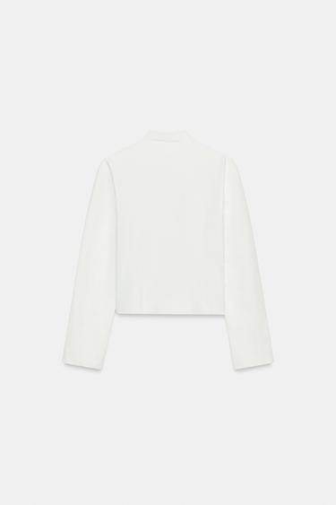 BLOUSON AJUSTÉ À BRANDEBOURGS - Blanc de Zara - Image 4