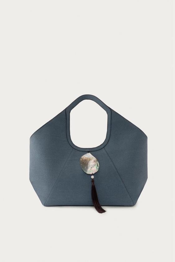 Женская сумка Zara Marisa Berenson X ZARA Maxi Shopper, цвет: Джинсовый синий