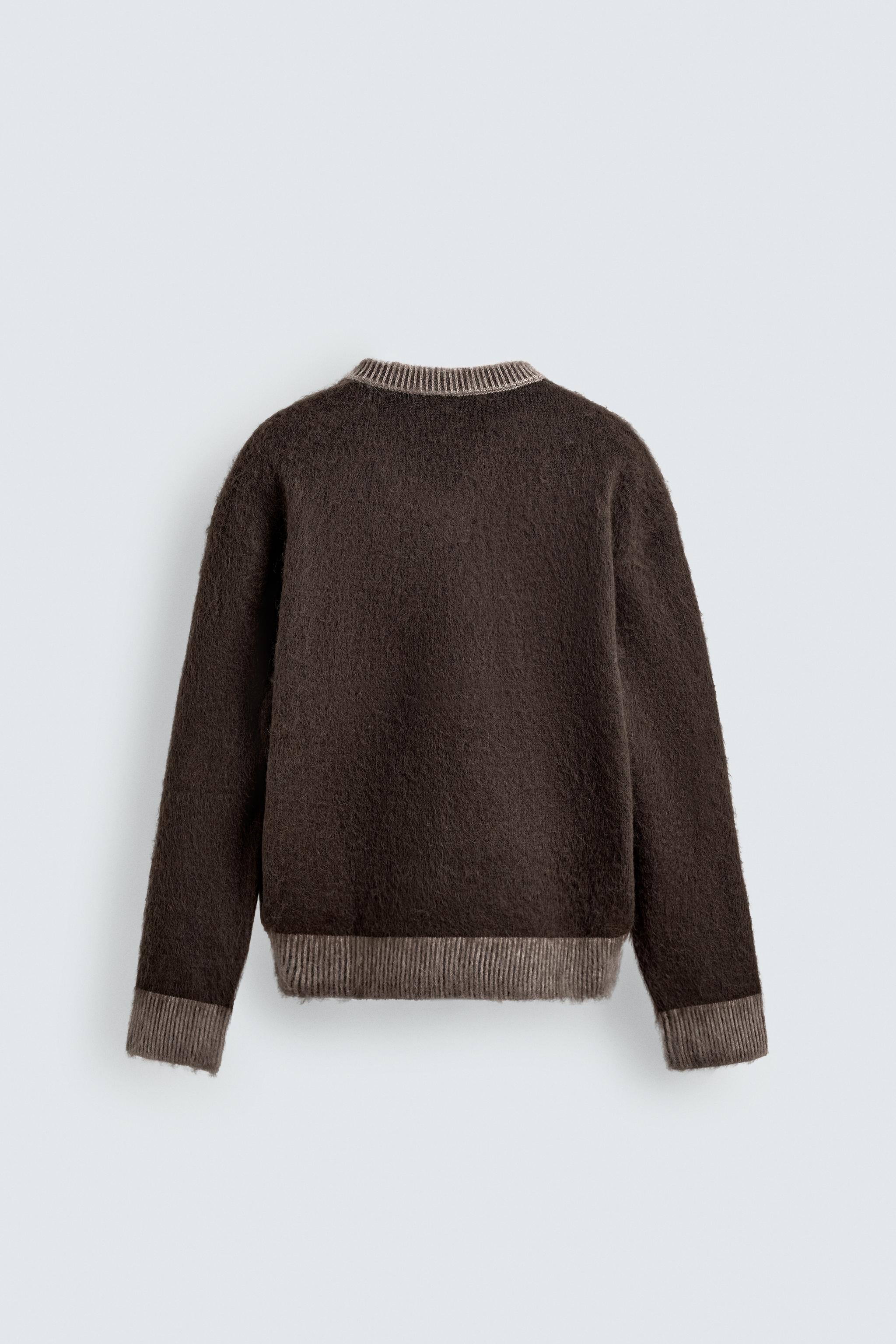 CONTRAST TEXTURED JUMPER X SR_A - Brown | ZARA United States