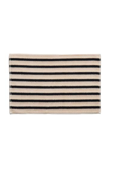 TAPIS DE BAIN JACQUARD GÉOMÉTRIQUE - Noir de Zara