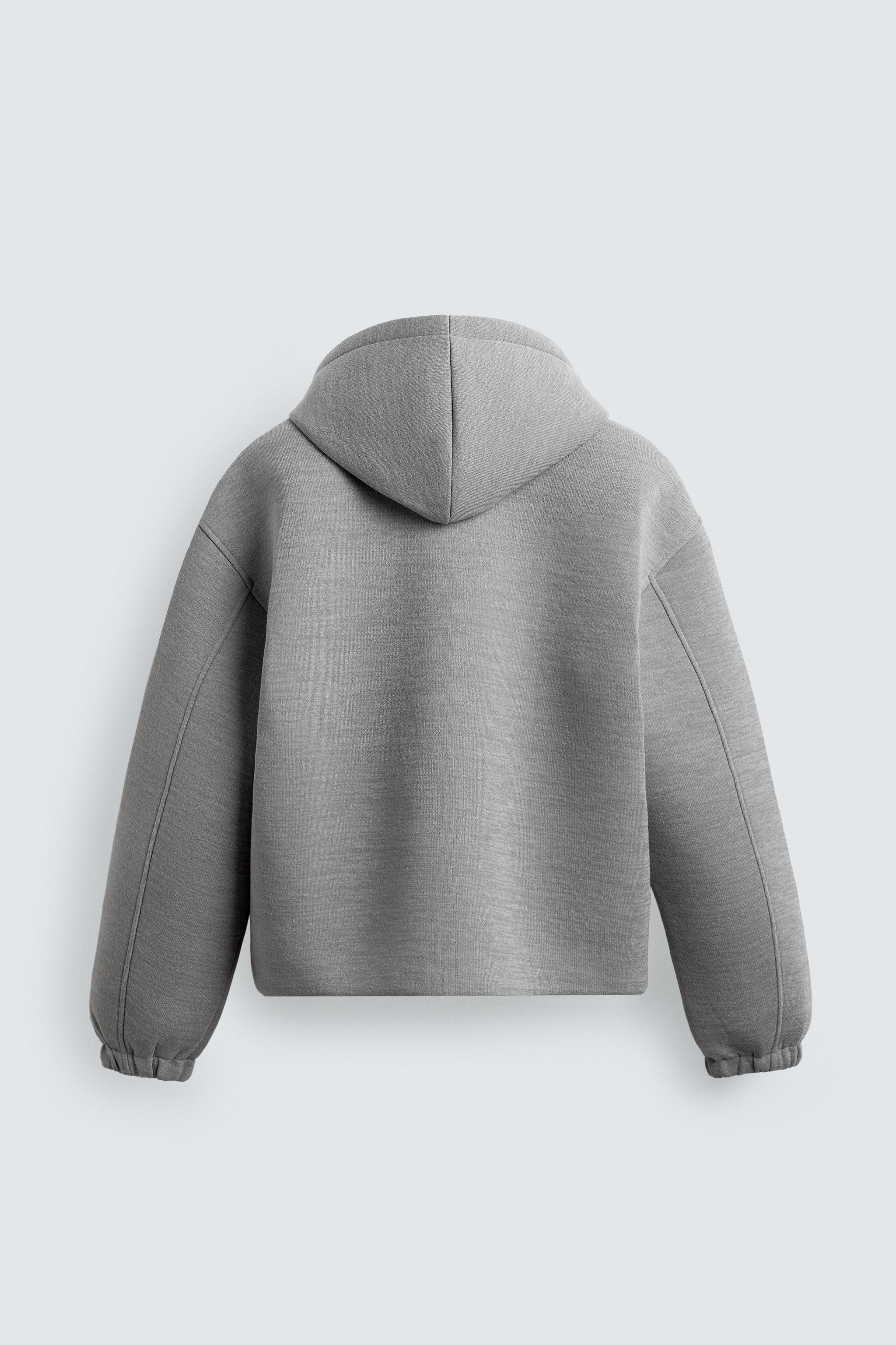 COMPACT BOXY FIT ZIP-UP SWEATSHIRT - Light grey | ZARA Singapore