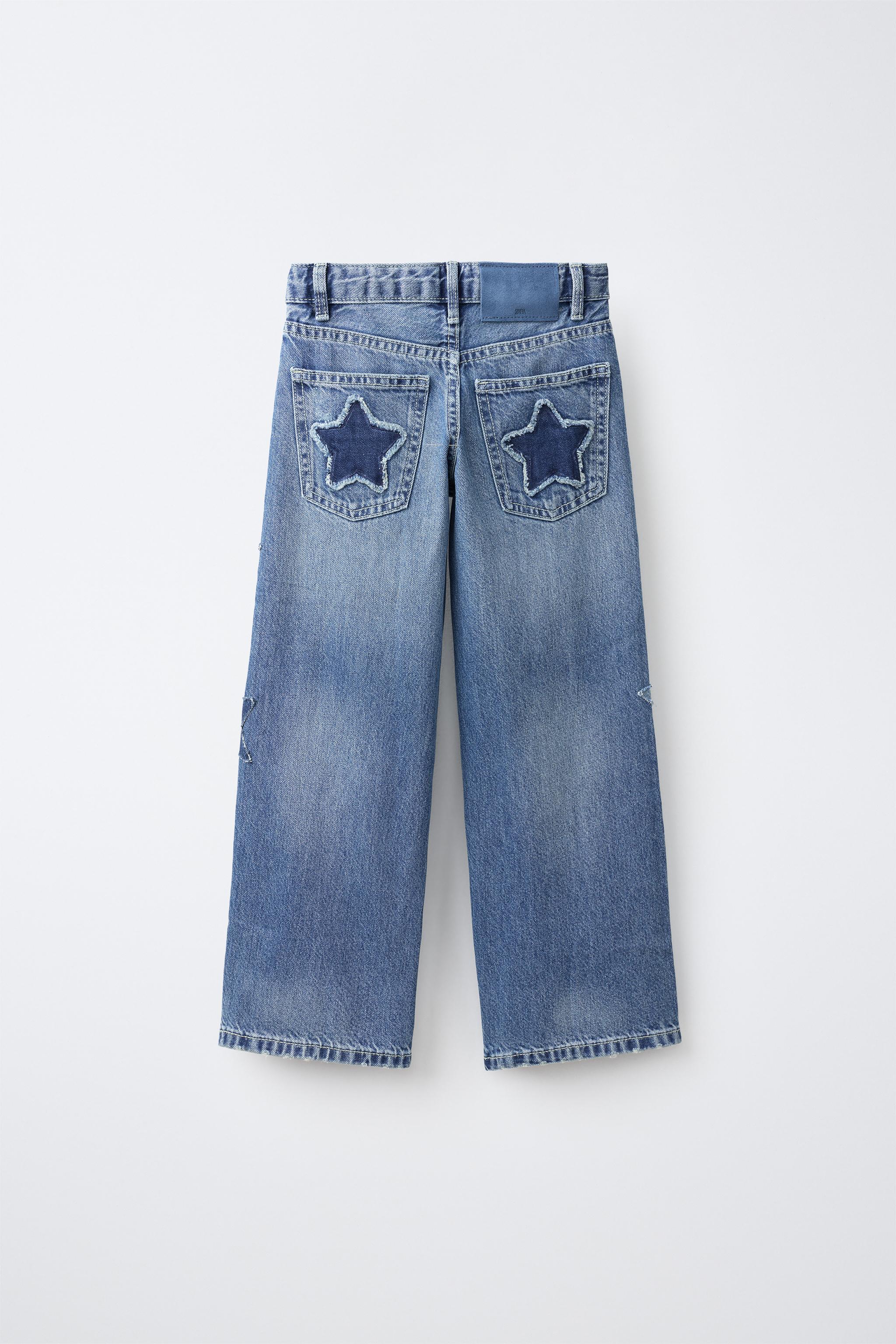 JEAN WIDE LEG À PIÈCES ÉTOILES