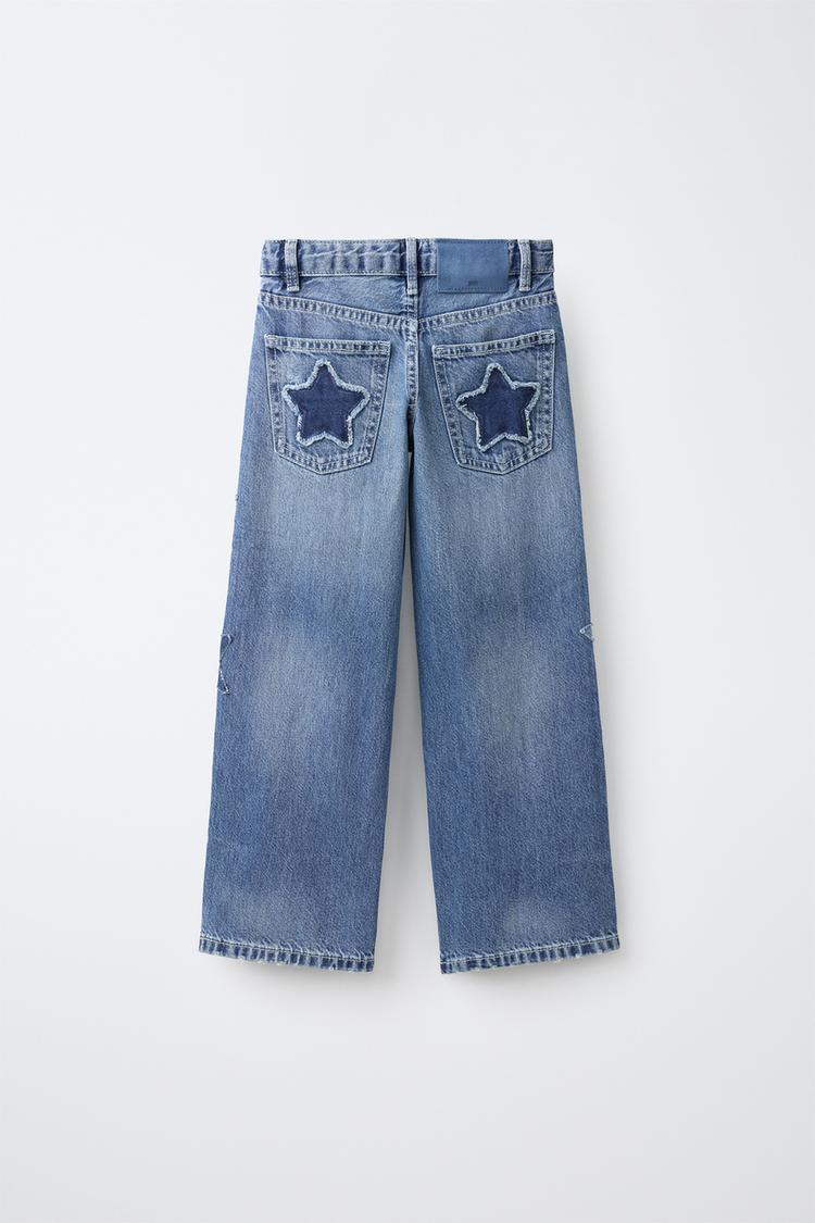 JEANS DE PIERNA ANCHA CON PARCHES DE ESTRELLA 4