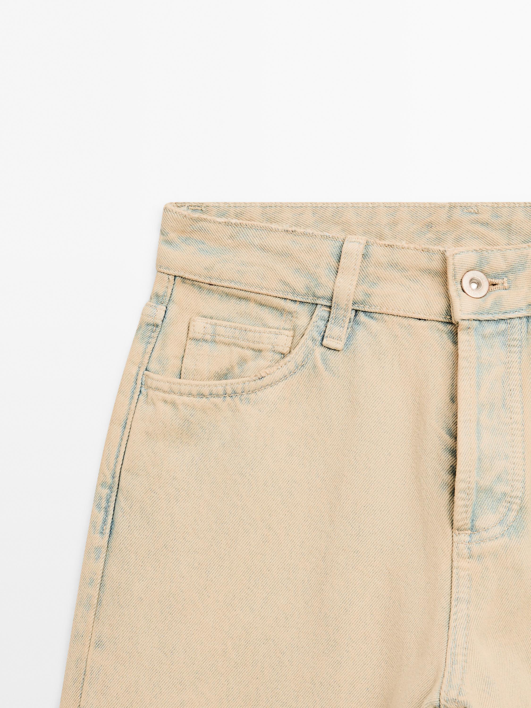 Jean large mid-rise coton