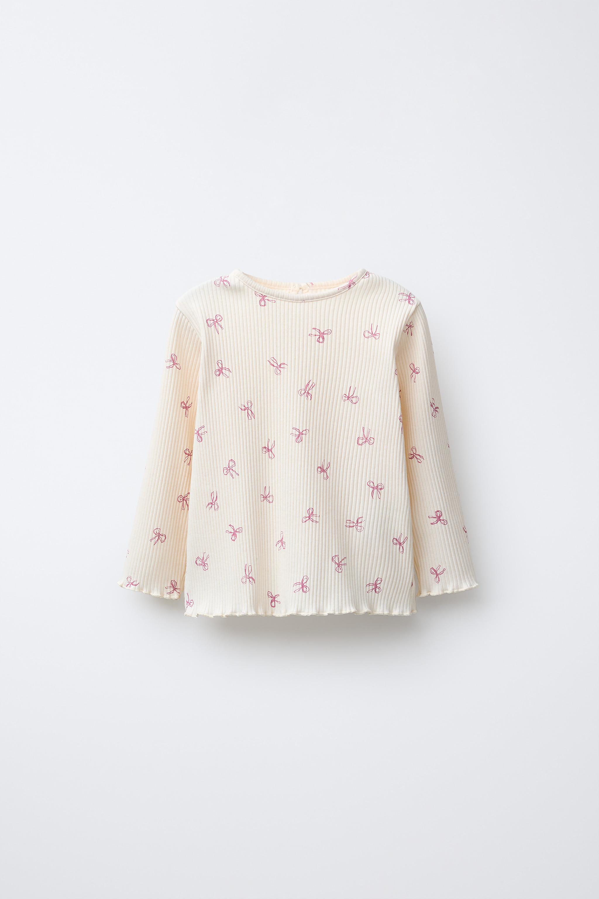 RIBBED SOFT TOUCH T-SHIRT WITH BOWS
