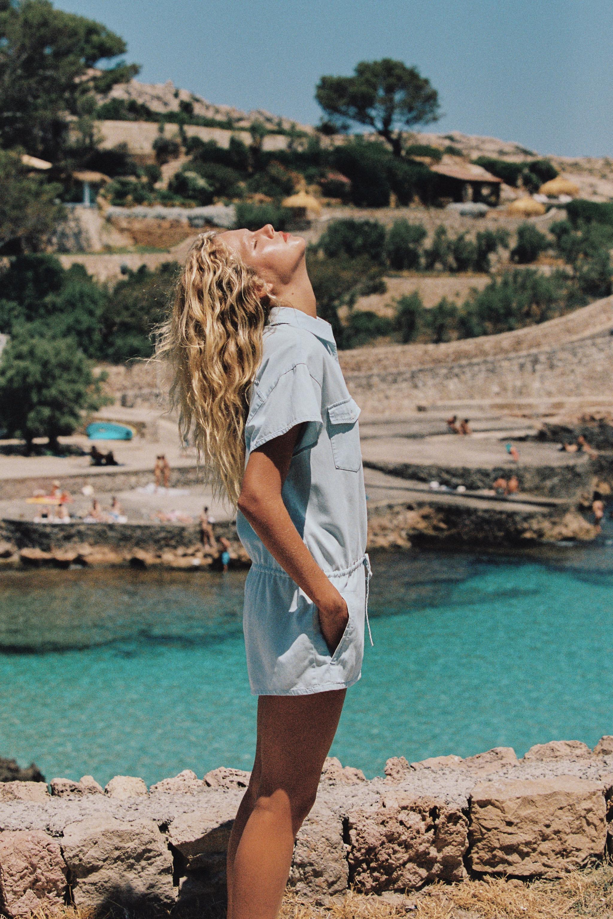 Zara LİYOSEL KARIŞIMLI KISA TULUM