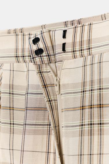 CHECK TROUSERS ZW COLLECTION - Beige by Zara - Image 5