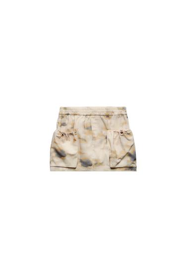 PRINTED MINI CARGO SKIRT