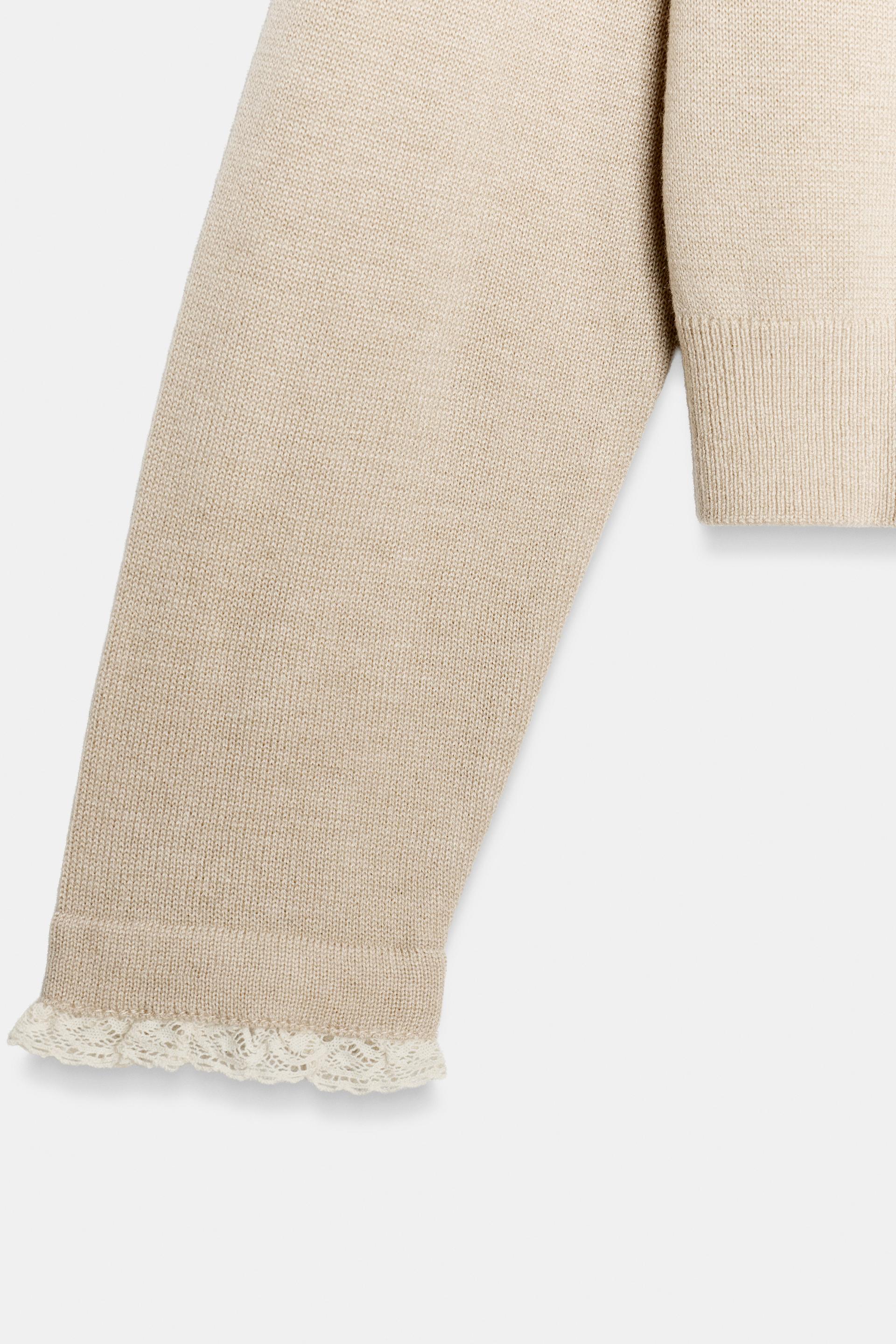 CONTRAST LACE-TRIM CARDIGAN thumbnail 10
