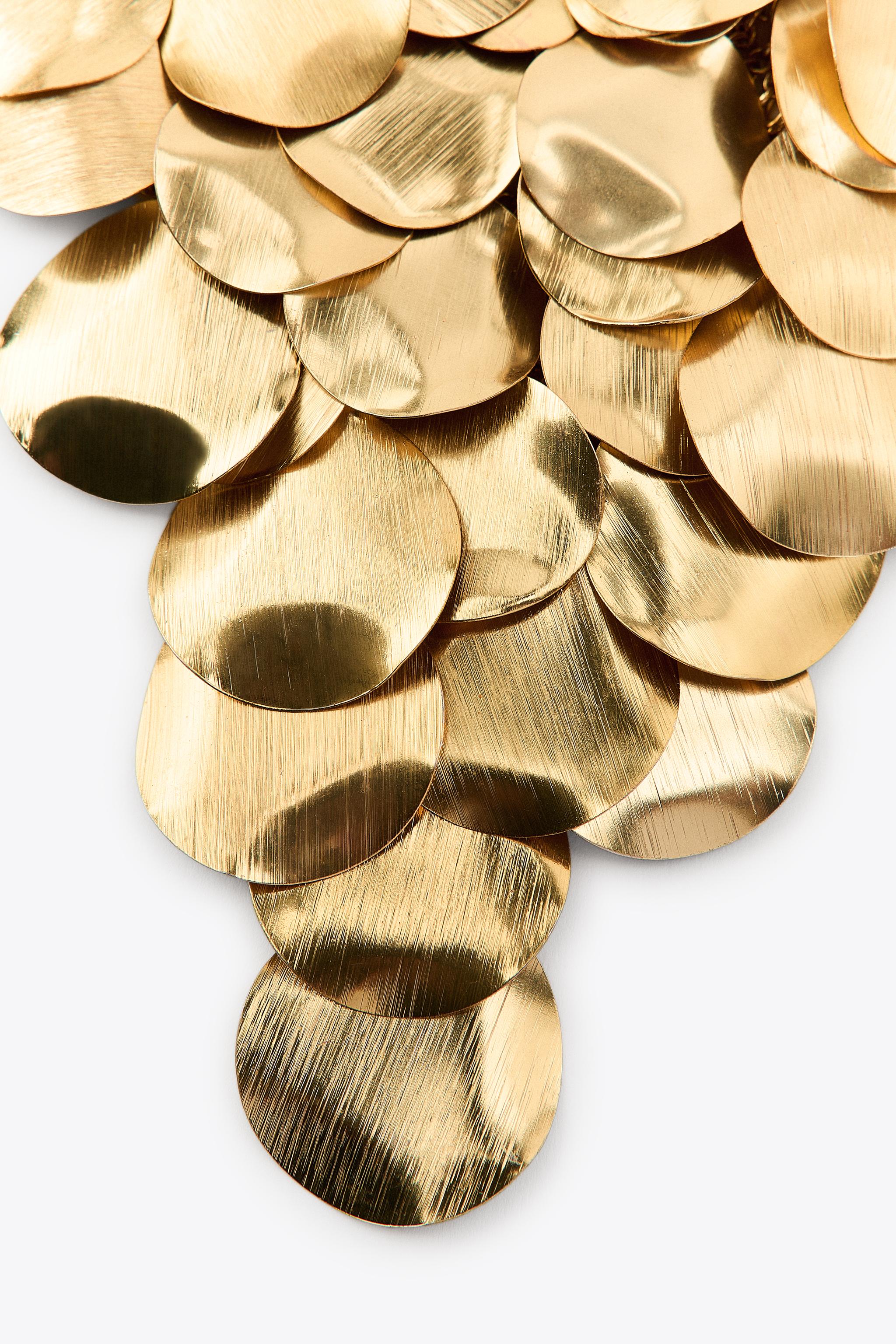 METAL PLATE BIB NECKLACE - Golden | ZARA United States