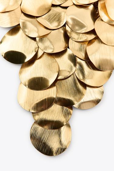 METAL PLATE BIB NECKLACE - Golden by Zara - Image 3