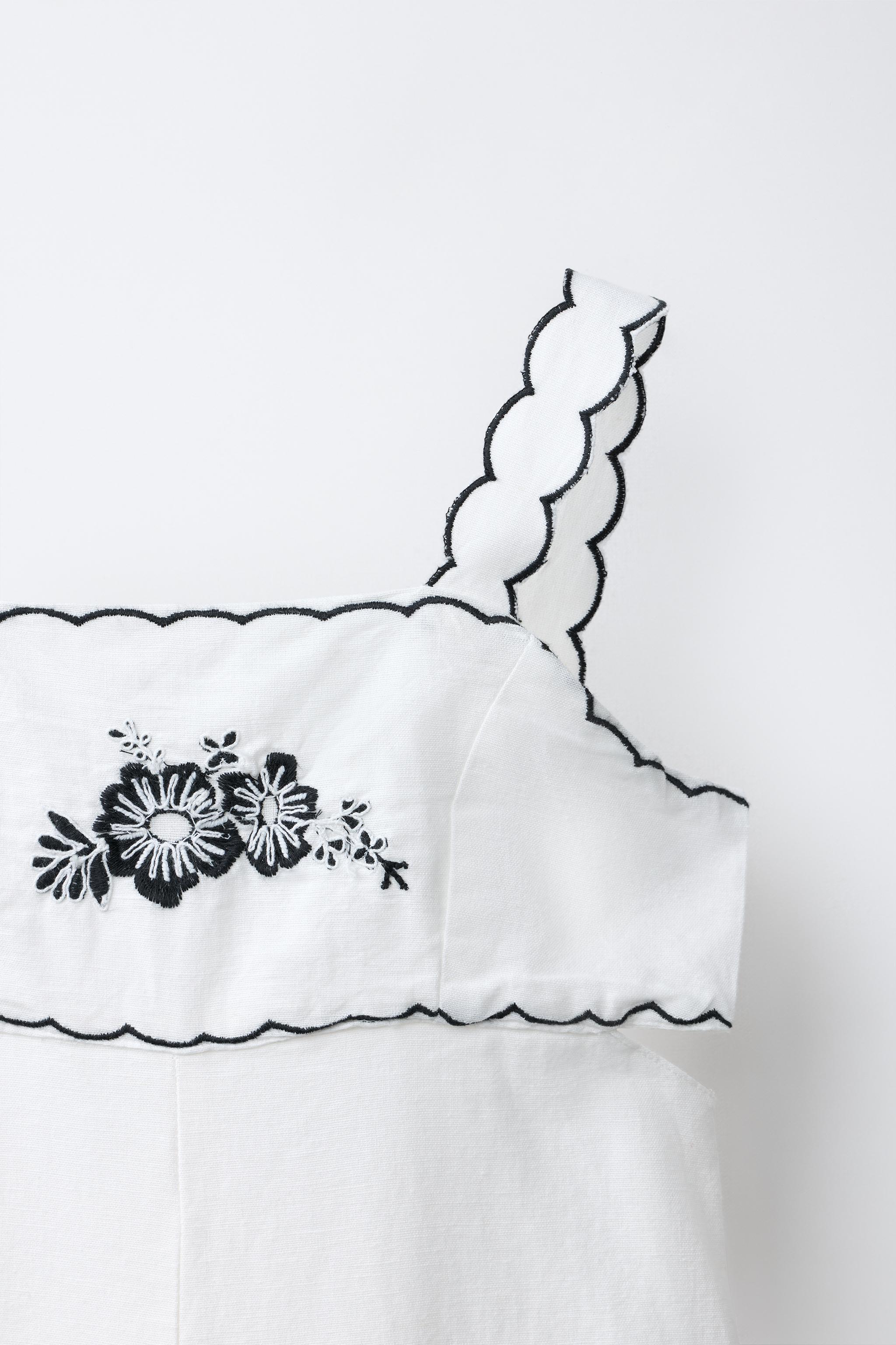 COMBINAISON LONGUE BRODÉE CUT OUT EN COTON ET LIN