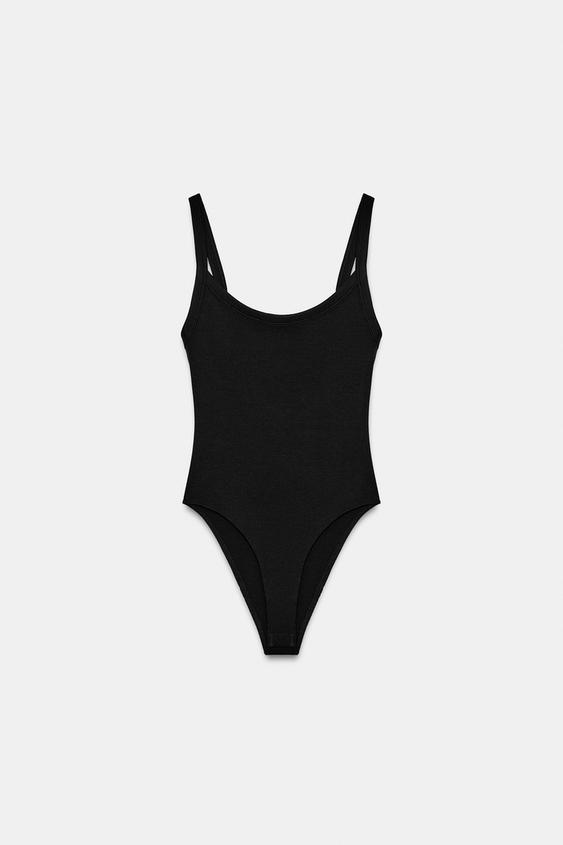 BODY CUELLO CUADRADO - Negro de Zara - Imagen 0