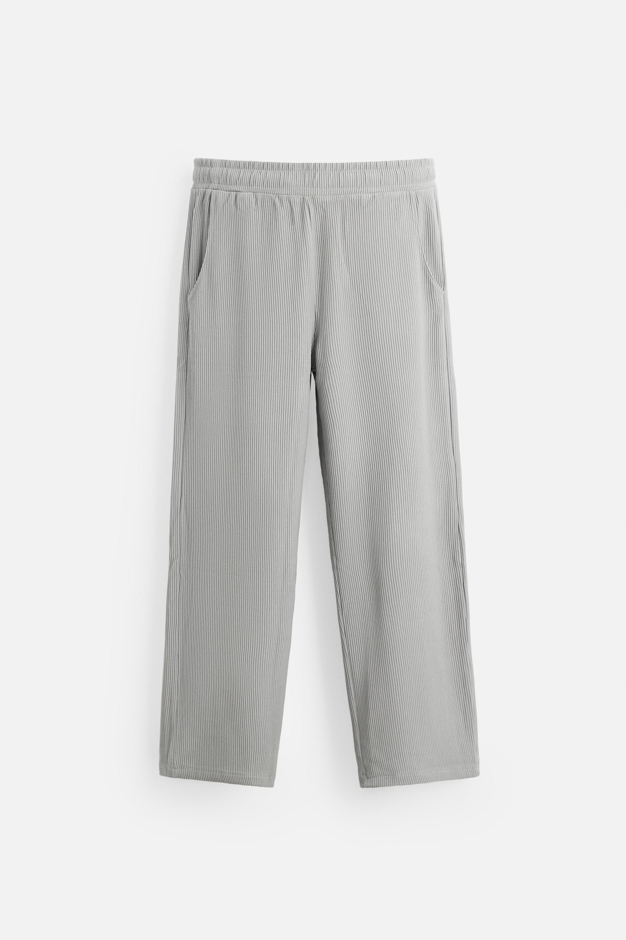 TEXTURED JOGGER PANTS - Blue gray | ZARA United States