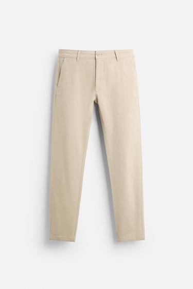 SKINNY FIT CHINO TROUSERS - Beige by Zara