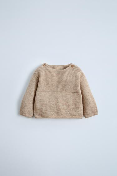 WOOL AND CASHMERE JUMPER - Tan marl by Zara