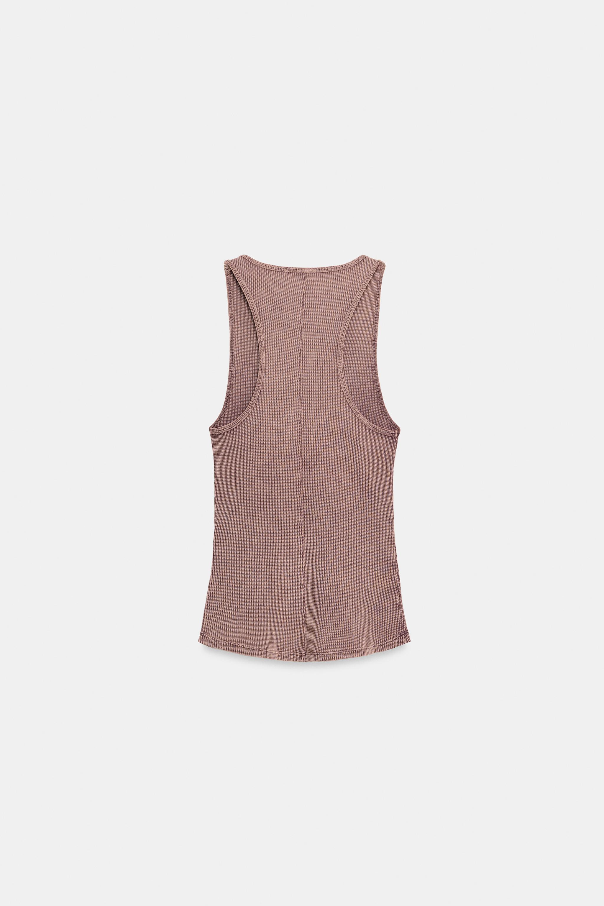 Женские топы Zara WASHED EFFECT DRAWSTRING TOP — фото 5