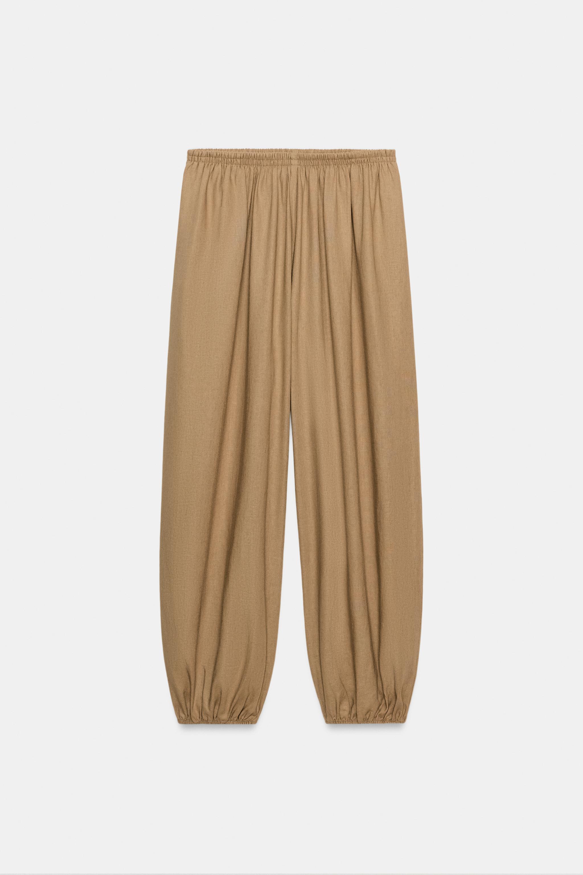 Zara Keten Şalvar Pantolon görsel 4