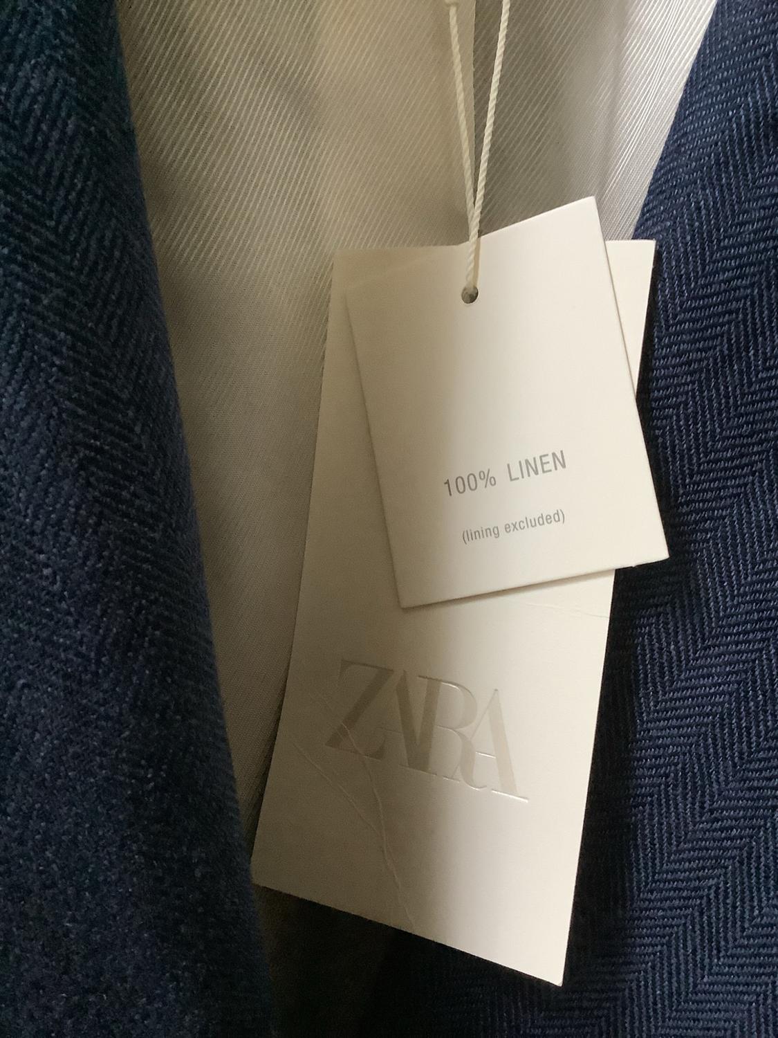 HERRINGBONE 100% LINEN TAILORED BLAZER - Image 4