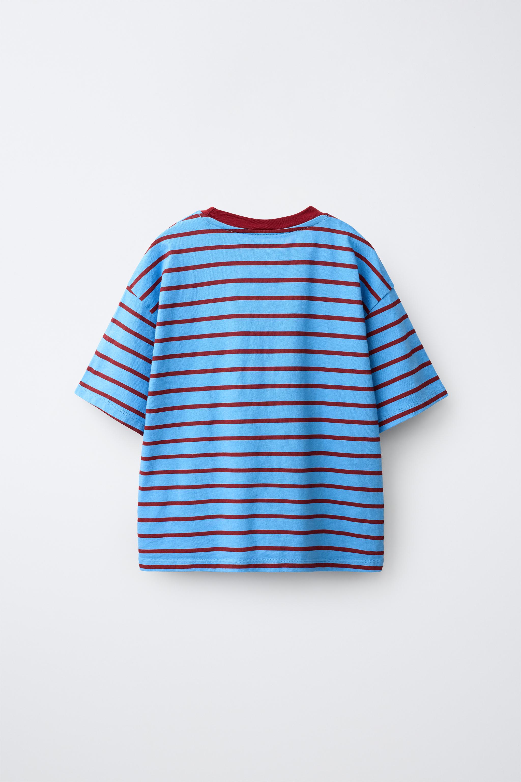 STRIPED NUMBER PATCH T-SHIRT