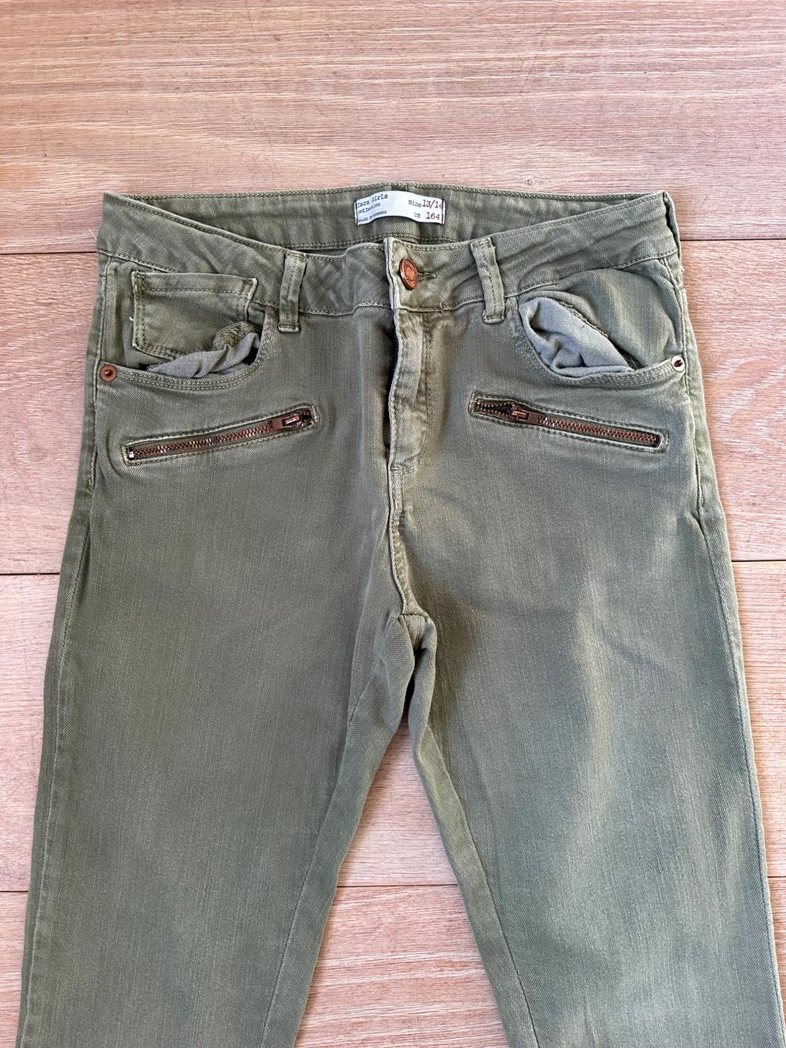 SKINNY KHAKI JEANS WITH ZIPS - Image 3