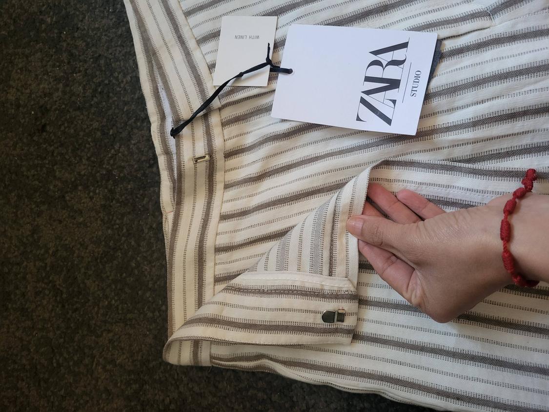 LIMITED EDITION STRIPED LINEN BLEND TROUSERS - Image 4