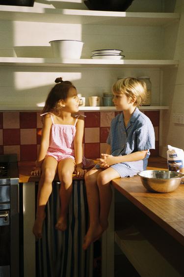 6-14 YEARS/ CHECKED SHIRT AND BERMUDA PYJAMAS - Blue by Zara