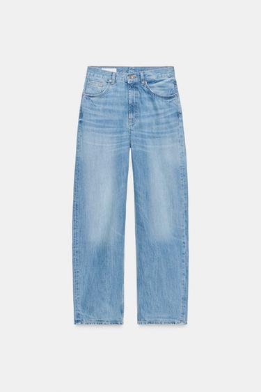 JEANS TRF STRAIGHT WIDE TIRO ALTO - Azul claro de Zara