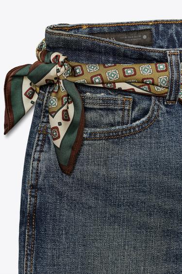 ZW COLLECTION BAGGY JEANS WITH SCARF DETAIL LOW-RISE - Blue by Zara - Image 7