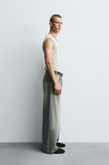 BAGGY FIT JEANS - Blue / Green by Zara - Image 3