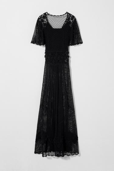 CROCHET KNIT DRESS KATE MOSS X ZARA - Black by Zara - Image 2