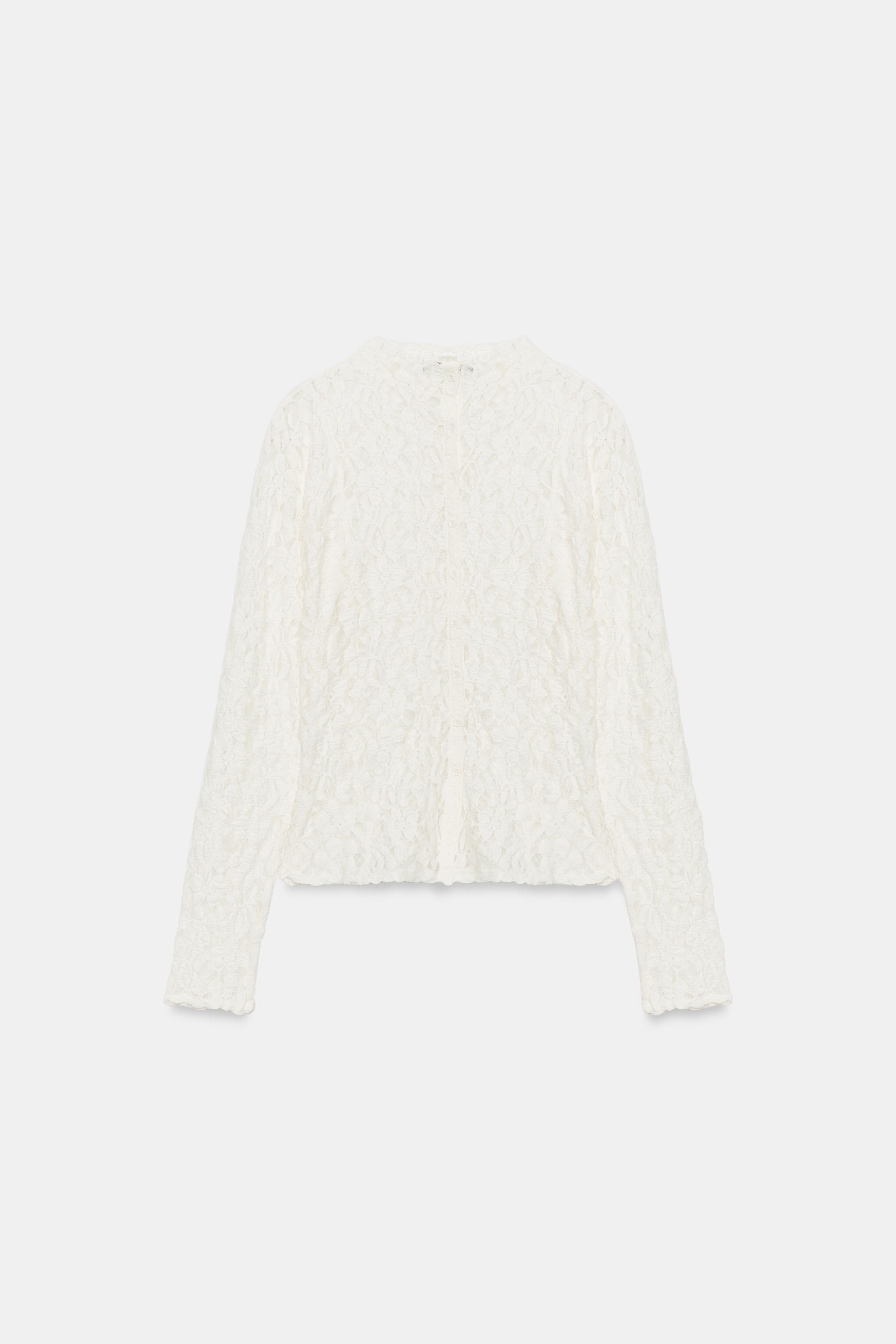 LACE BUTTON-UP TOP