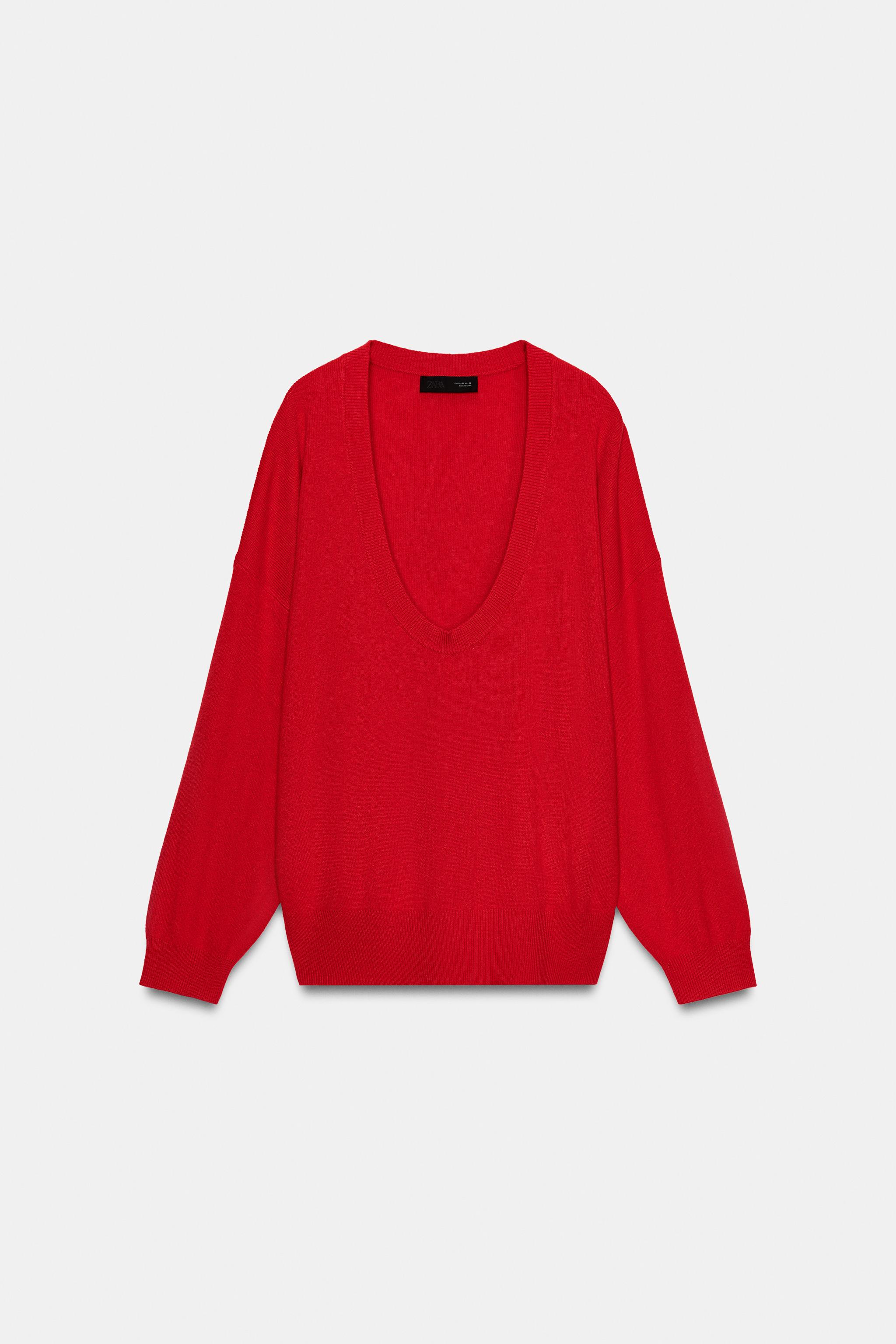 ニット　レッド SHIPS別注】HARLEY OF SCOTLAND: ウール シャギー クルーネック ニット