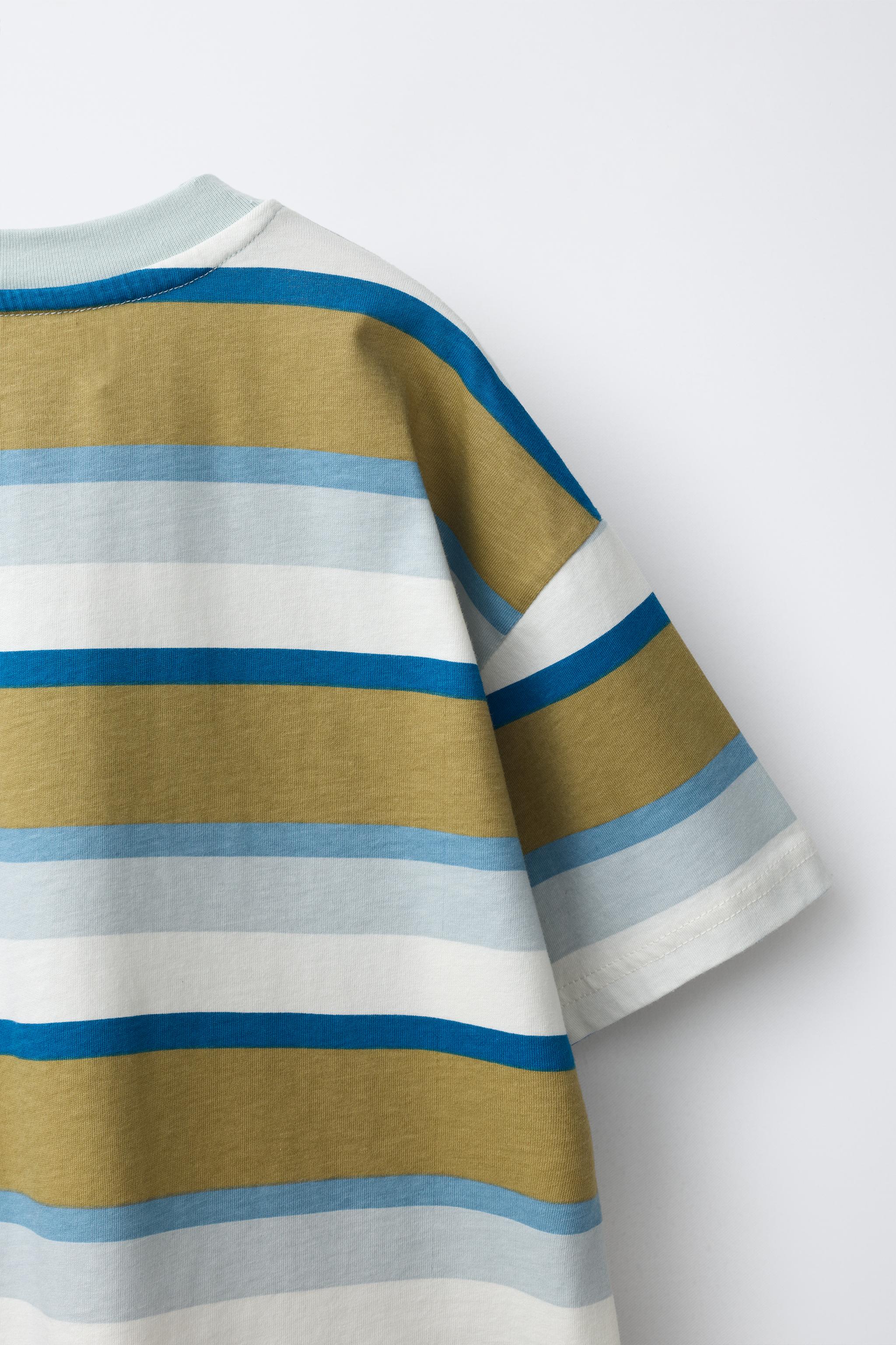 Детские футболки Zara STRIPED PATCH T-SHIRT — фото 5