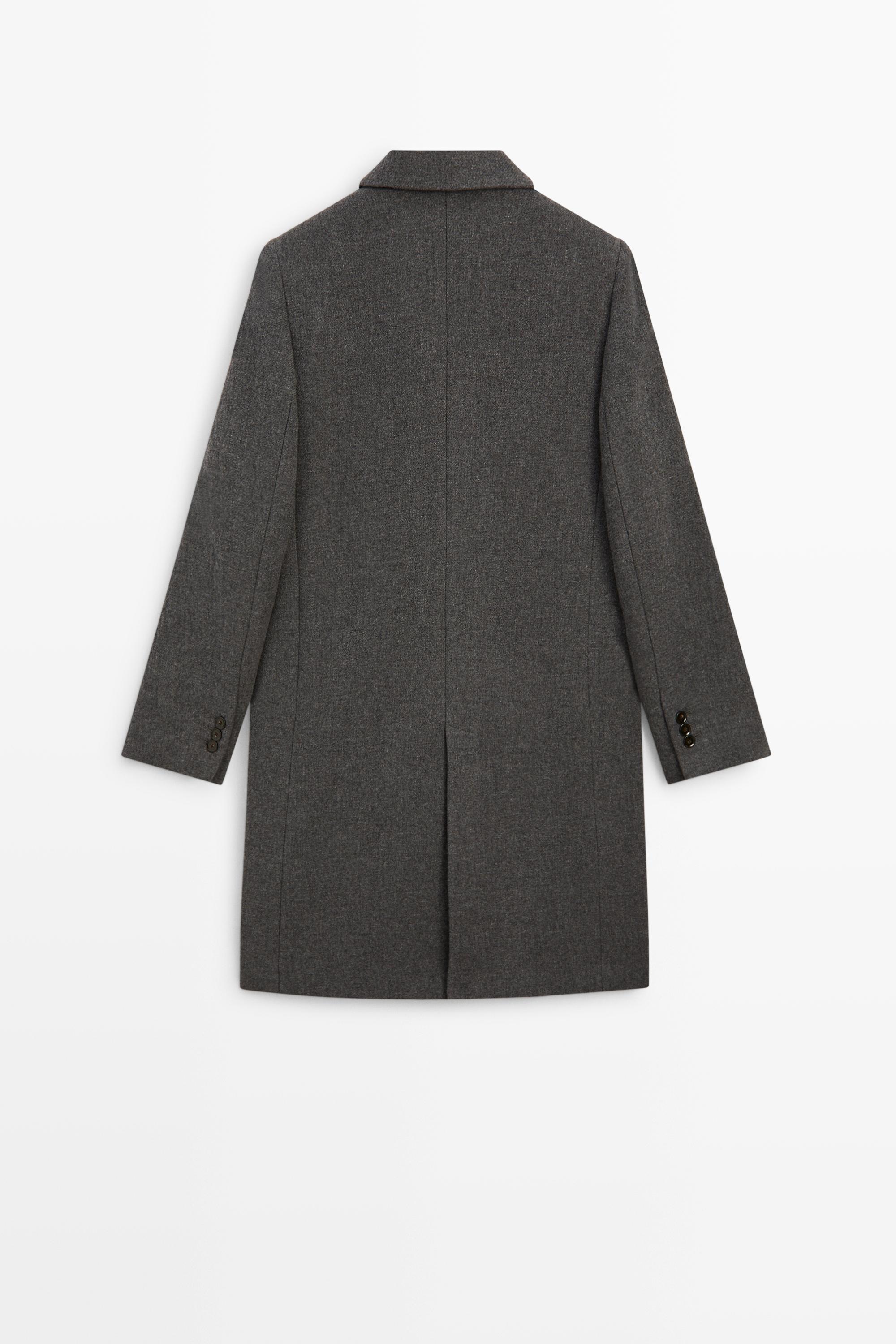 Manteau en tissu bouclé mélangé de laine