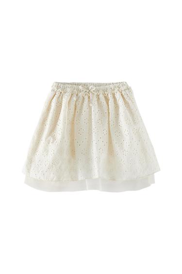 EMBROIDERED SKIRT WITH TULLE