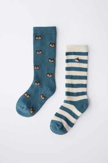 2-PACK OF ACORN AND SQUIRREL STRIPE SOCKS - Bluish by Zara - Image 3
